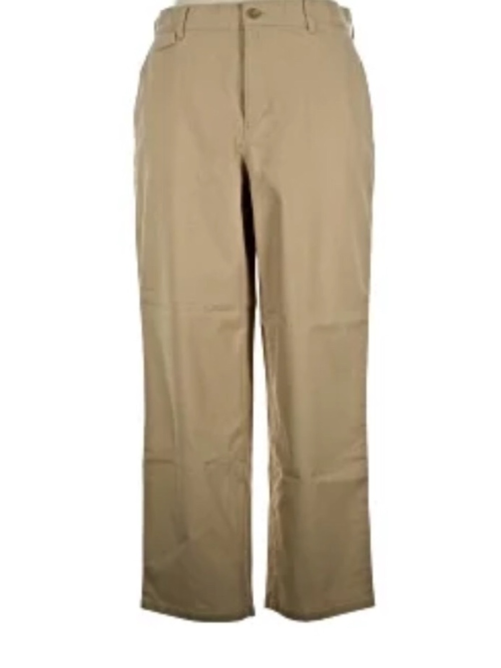 Lands' End Women's Wide-Leg Buttonfly Boyfriend fit Khaki Pants - Tan